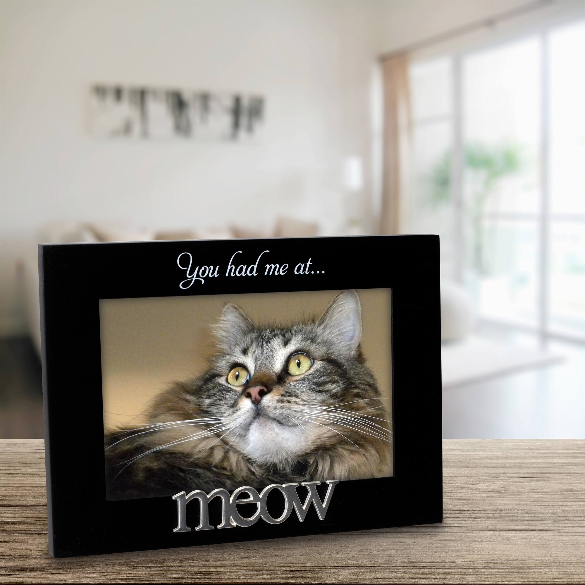 Malden International Designs You Had Me at Meow Expressions 4" x 6" Black Cat Frame